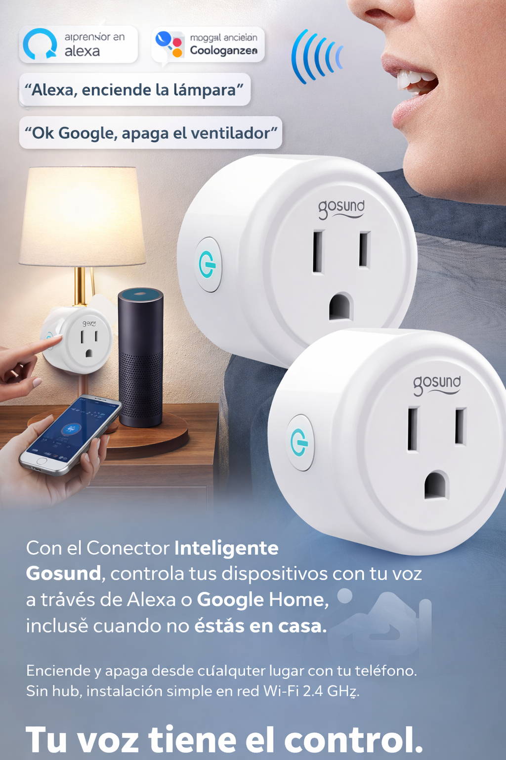 Enchufe Inteligente WiFi Compatible con Alexa y Google Home